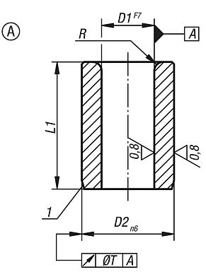 Douilles de perçage cylindrique en acier DIN 179, forme A