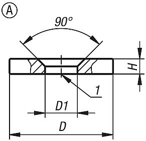 Magneti grezzi (dischi magnetici) con svasatura in NdFeB, forma A