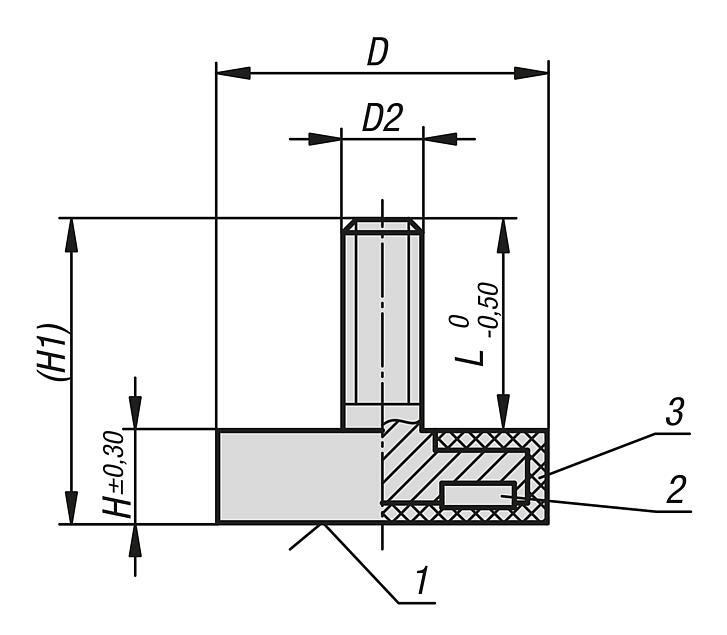 Magnets shallow pot with threaded pin NdFeB, with rubber protective jacket