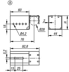 Supports d'accrochage en acier pour rails à rouleaux, forme A, sans butée