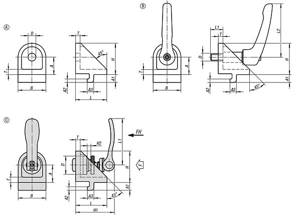 Clamping angles Type I