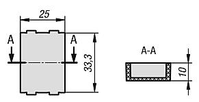 Spacers, plastic for roller rails