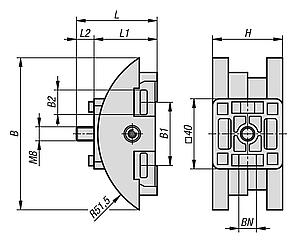 Swivel adapter, antistatic plastic for profile slots