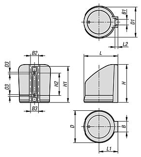 Cup holder plastic, antistatic for aluminium profiles, closed