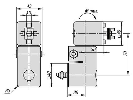 Friction joints, adjustable, single 40/40 type B