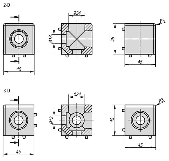 Cube connector sets Type B