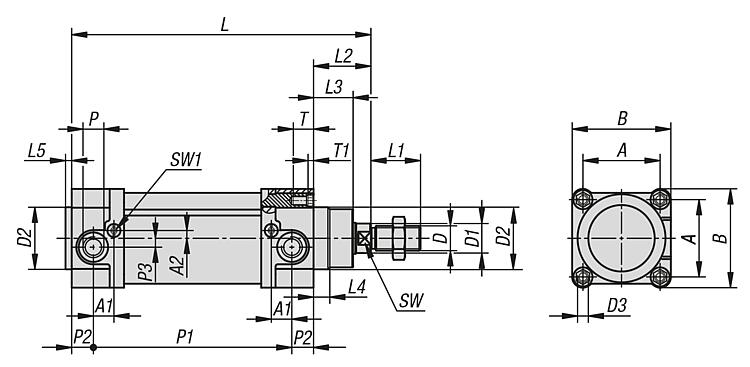 Vérin pneumatique ISO 15552 - ID1E 