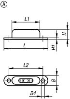 Nível tubular, modelo para aparafusamento, forma A, um visor