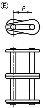 Maillons de liaison doubles DIN ISO 606, forme E