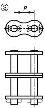 Maillons de liaison doubles DIN ISO 606, forme S