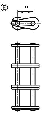 Maillons de liaison triples DIN ISO 606, forme E