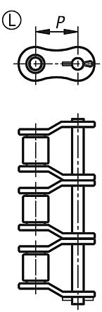 Maillons de liaison triples DIN ISO 606, forme L