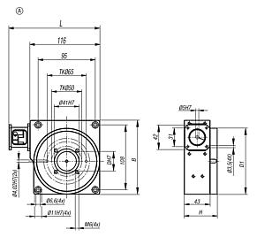 Rotary positioning stages for high loading with coaxial electric drive, Form A