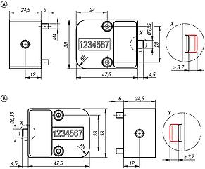 Cycle counter, mechanical 
square design