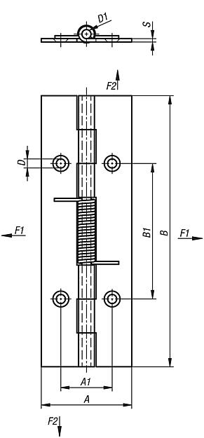 Pružinové závěsy z oceli, nerezové oceli nebo hliníku 120 mm