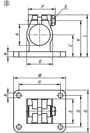 Abraçadeiras para conexão de tubos com flange em aço inoxidável, forma B