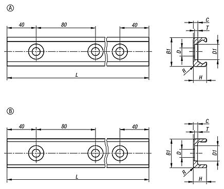 Roller guide rails