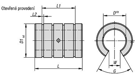Lineární kluzná ložiska, otevřená