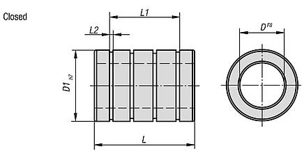 Linear plain bearings, closed