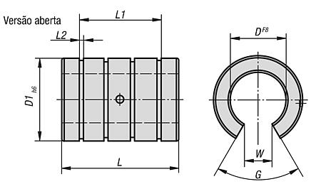 Mancal de deslizamento, aberto