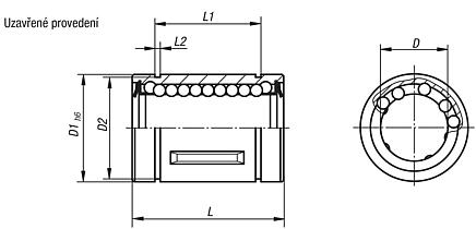 Lineární kuličková ložiska, nerez, uzavřená