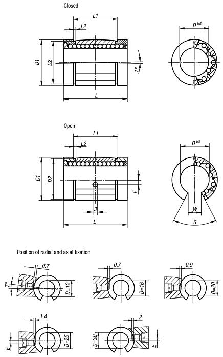 Linear ball bearingsself-aligning