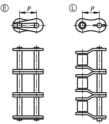 Maillons de liaison triples DIN ISO 606