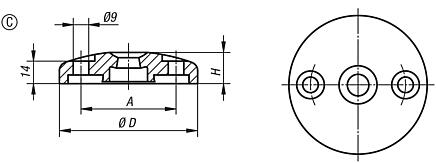 Levelling feet plates, Form C