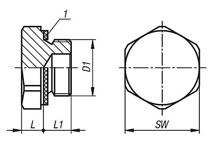 Bouchon fileté aluminium