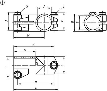 Morsetto a T acciaio inox, forma B