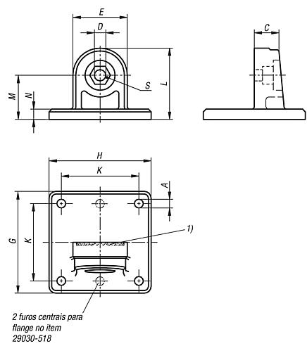 Pedestal articulável para abraçadeiras de alumínio com dentes internos