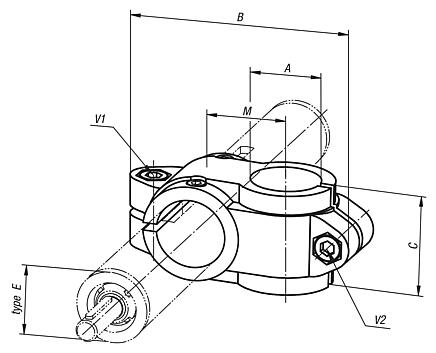 Linear actuator connector clamps cross