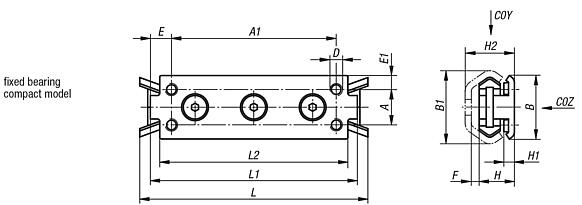 Fixed bearings, compact version