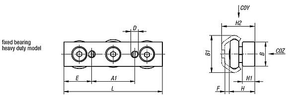 Fixed bearings, heavy-duty version