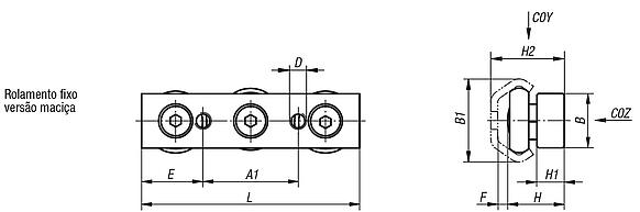Rolamento fixo em versão maciça