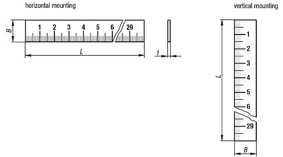 Stainless steel linear scales, self-adhesive