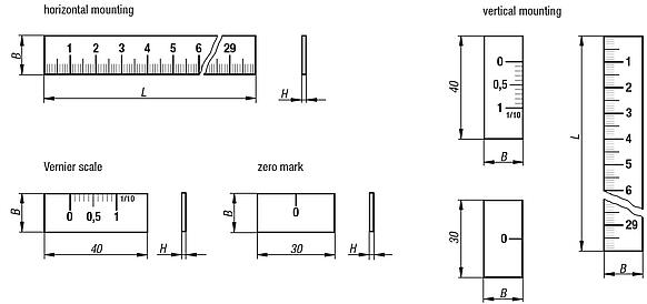 Linear scales self-adhesive, stainless steel