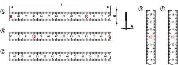 Scale tape, steel self-adhesive