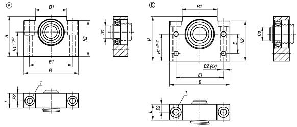 Floating bearing units block version