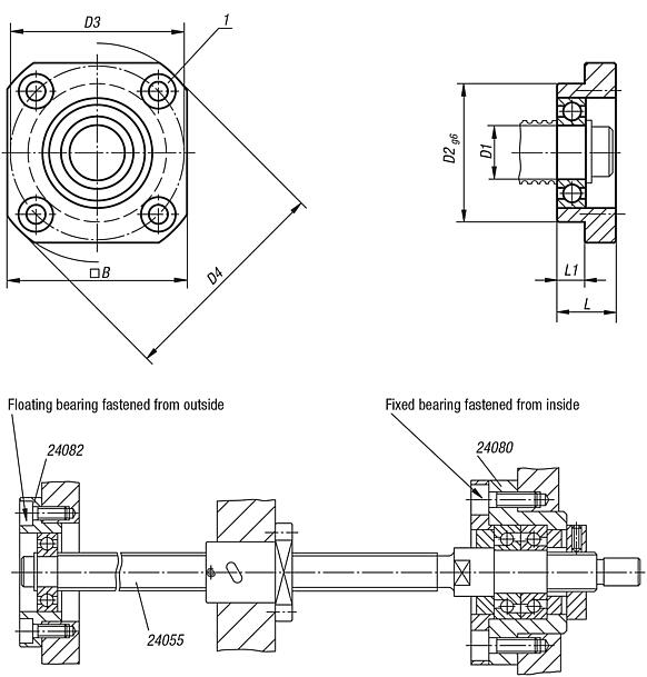 Floating bearing units flange version