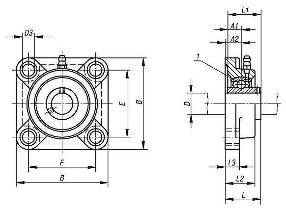 Palier applique MUCF Inox