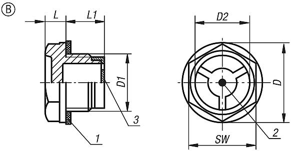 Visores de nível de óleo forma B, com refletor