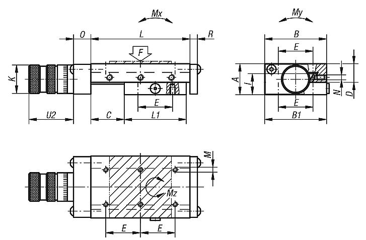 Dovetail slides with micrometer spindle