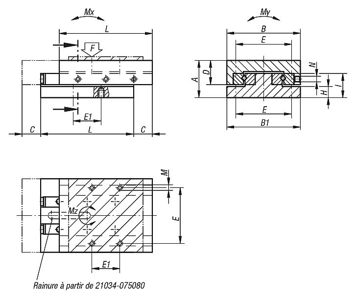 Tables de guidage de précisionà palier à rouleaux