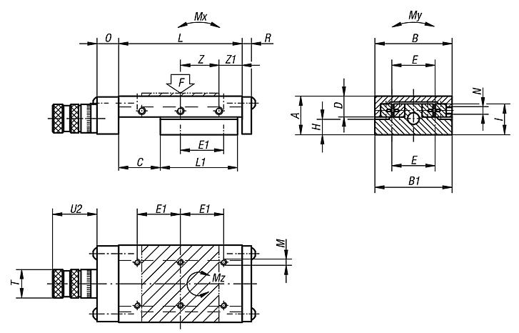 Precision slides roller mounted with micrometer spindle