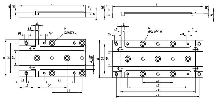 Mounting plates horizontal