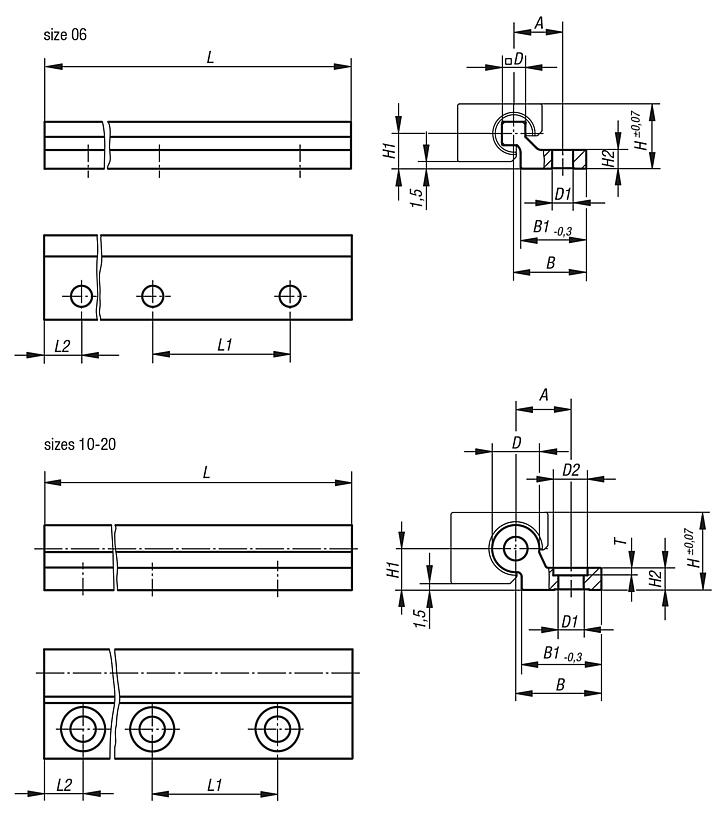 Guide rails DryLin® Wsingle