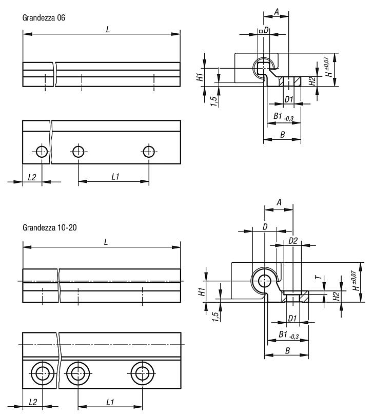 Guide lineari Drylin® W  semplici