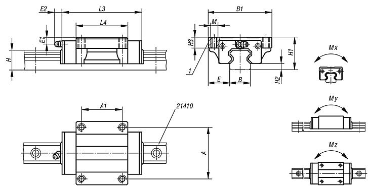 Carriages with flange