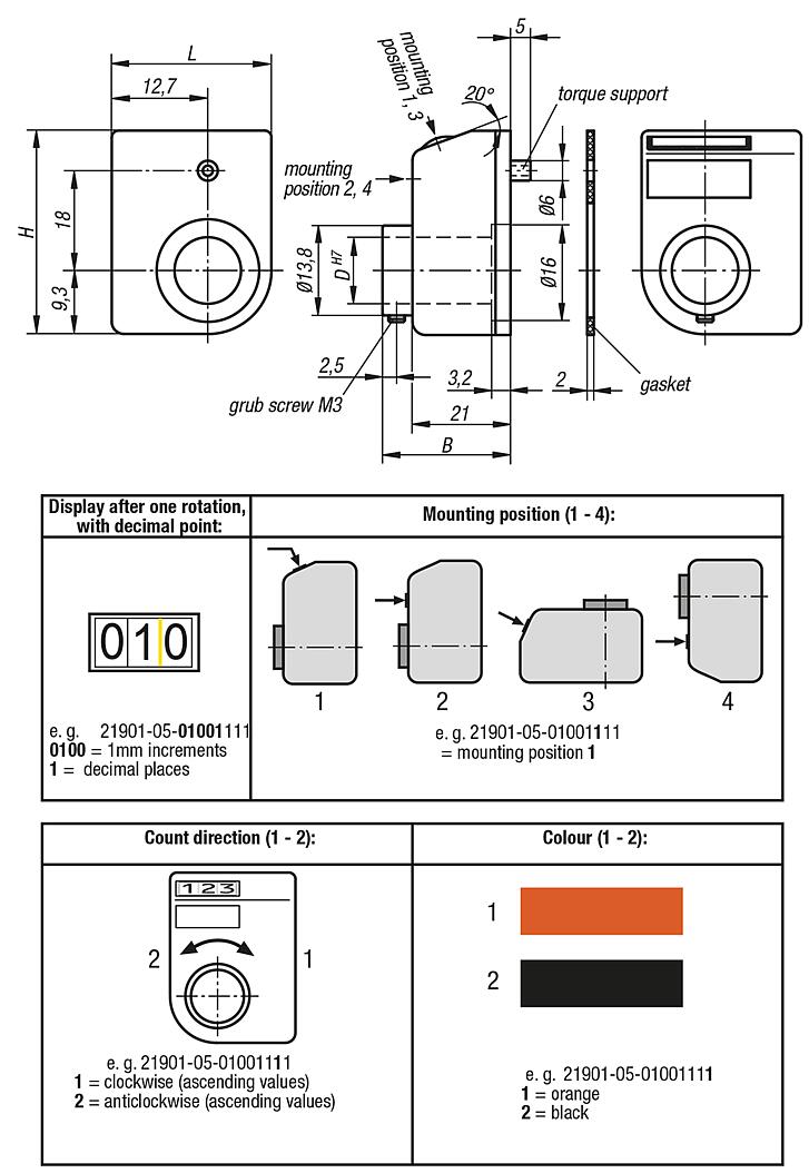 Position indicators with stainless steel hollow shaft